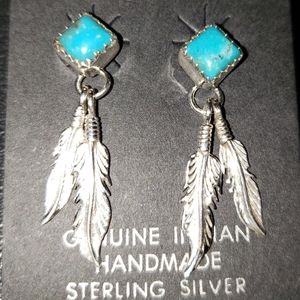Jewelry - Real authentic Native American turquoise earrings Jewelry - Real authentic Native American turquoise earrings
